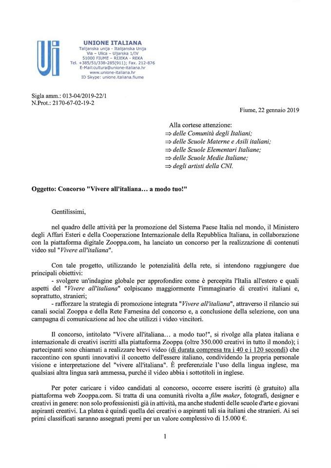 , Vivere all&#8217;italiana&#8230; a modo tuo!, Comunita degli Italiani Giuseppe Tartini Pirano