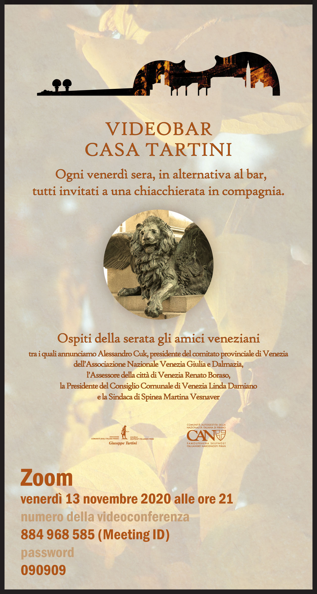 , VIDEOBAR &#8211; Questa sera con gli ospiti di Venezia, Comunita degli Italiani Giuseppe Tartini Pirano