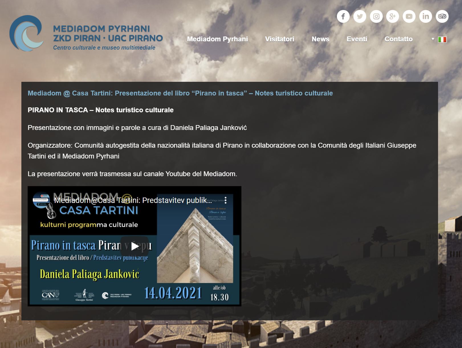 , Mediadom@CasaTartini &#8211; Pirano in tasca, Comunita degli Italiani Giuseppe Tartini Pirano