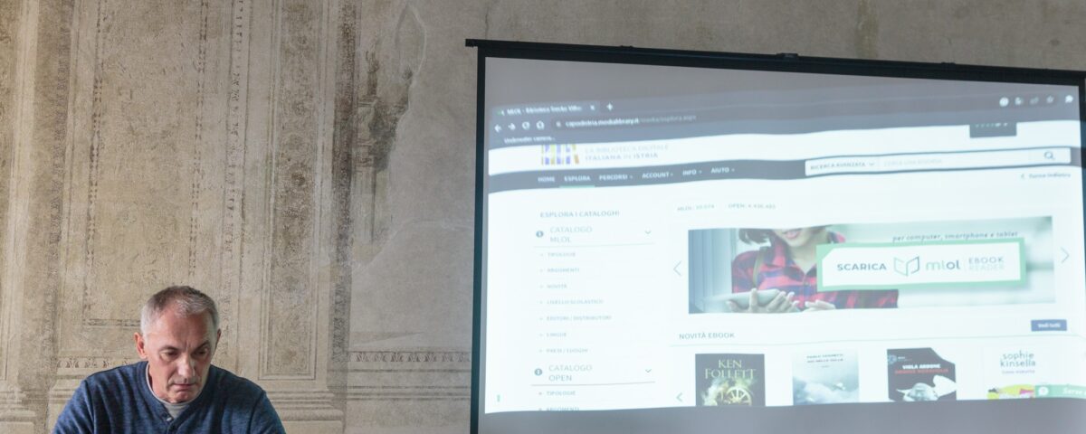 , Foto: Presentazione della biblioteca online, Comunita degli Italiani Giuseppe Tartini Pirano