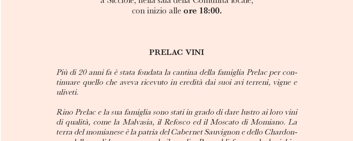 , Da San Martin alla Festa del vin, Comunita degli Italiani Giuseppe Tartini Pirano