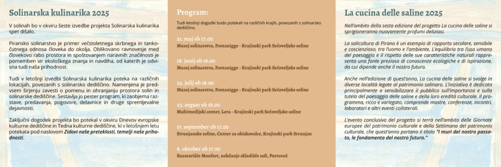 , Solinarska kulinarika, program dogodkov, Italijanska skupnost Giuseppe Tartini Piran