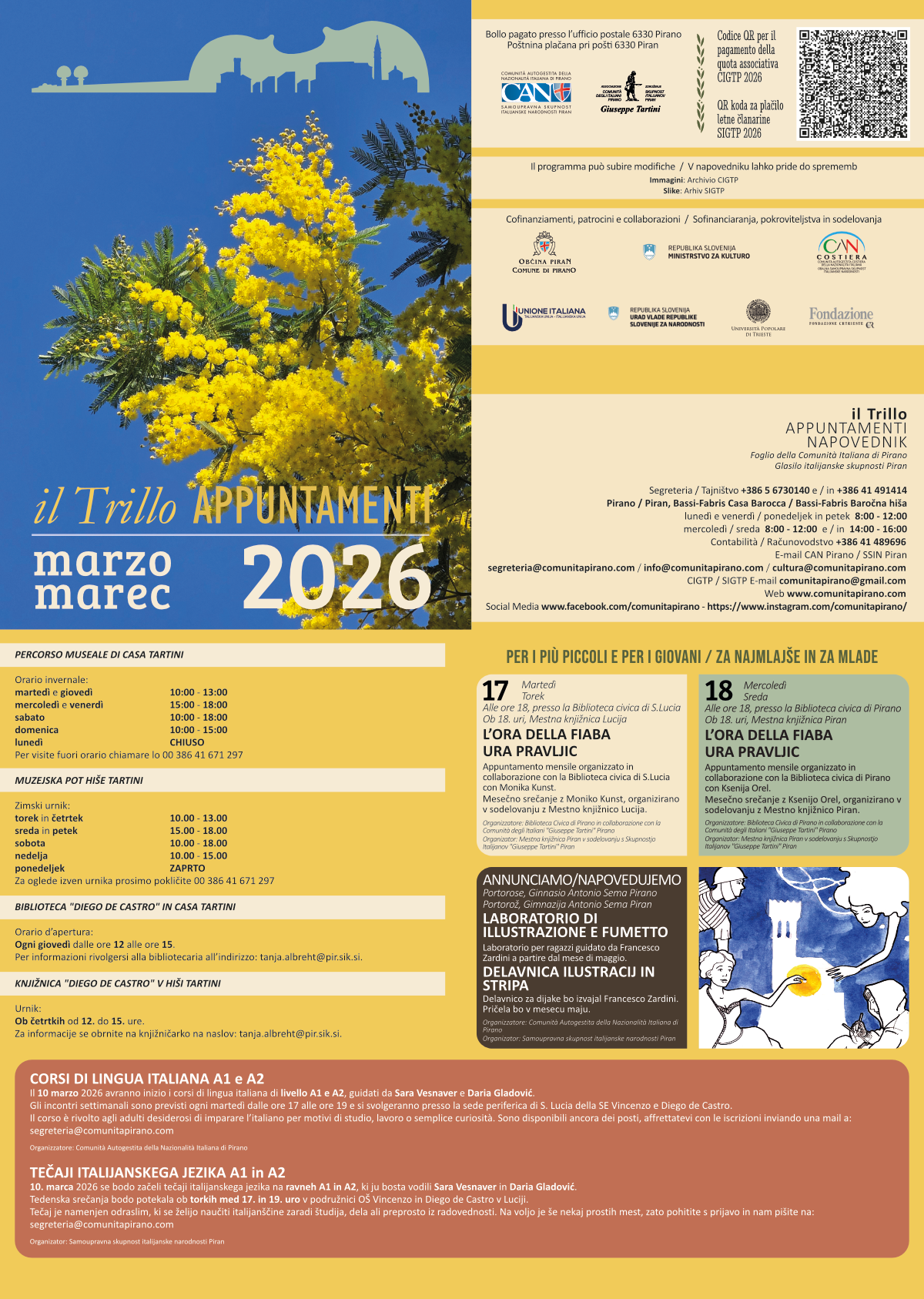 , Il Trillo Appuntamenti marzo 2026, Comunita degli Italiani Giuseppe Tartini Pirano