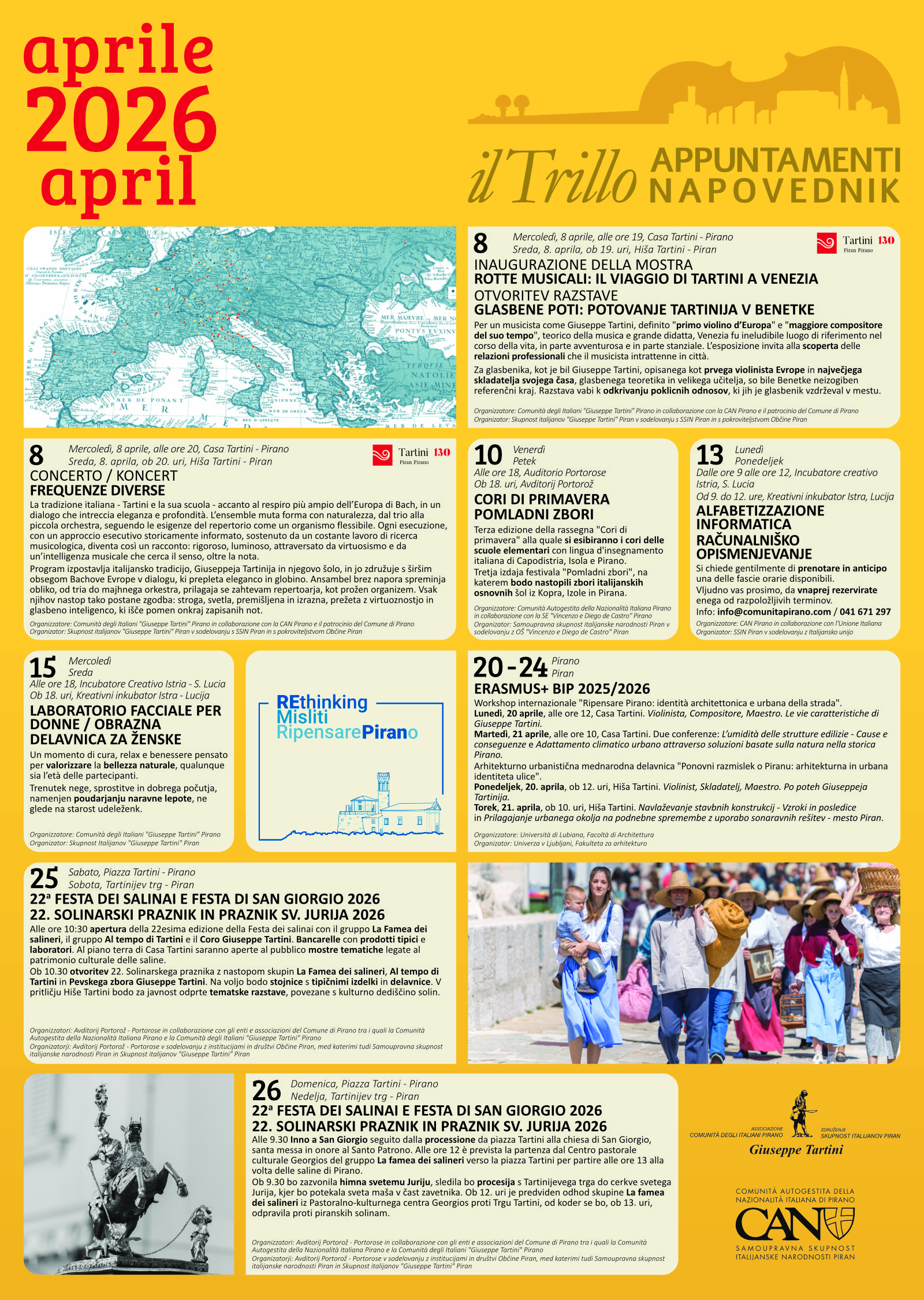 , Il Trillo Appuntamenti – Aprile 2026, Comunita degli Italiani Giuseppe Tartini Pirano