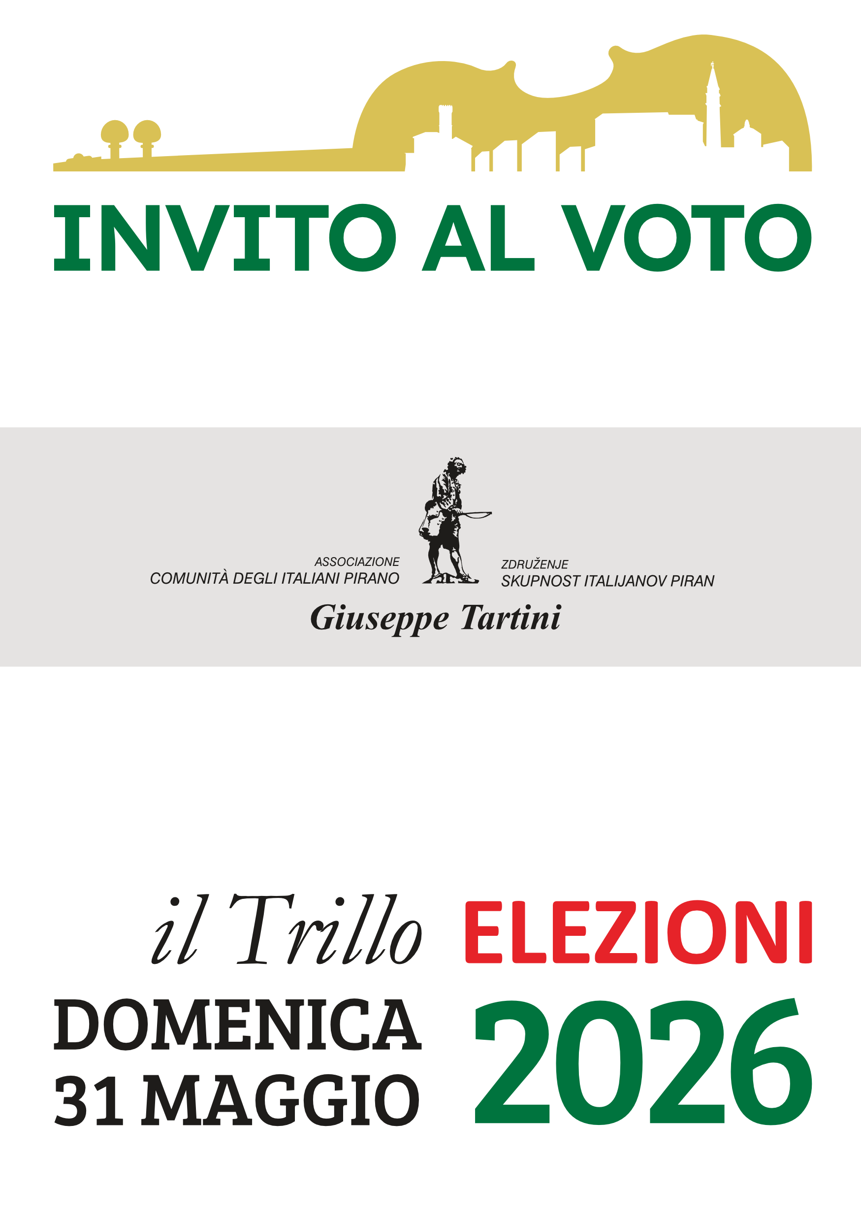 , Invito al voto 2026, Comunita degli Italiani Giuseppe Tartini Pirano